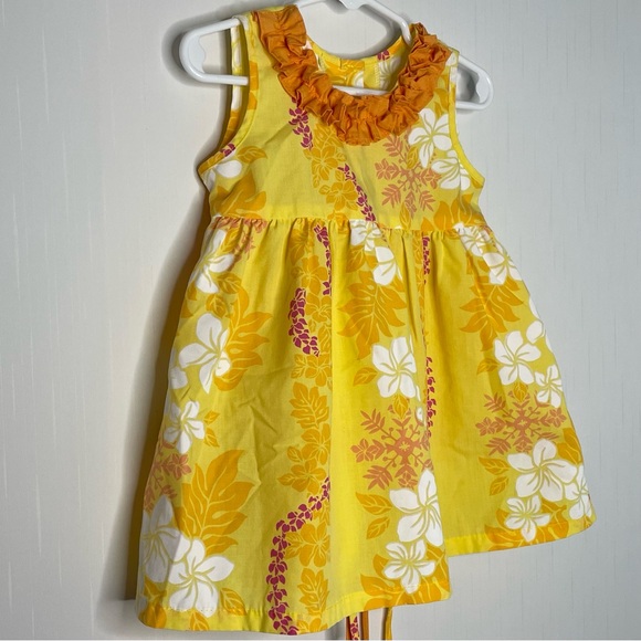 Vintage Girls Hawaiian Ruffle Luau Dress Made In Hawaii Size 2T - Picture 3 of 11